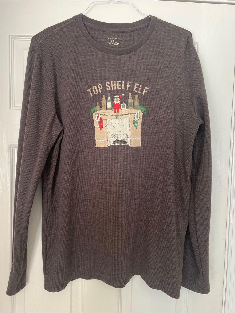 G.H. Bass Men’s Top Shelf Elf Christmas Waffle Knit Thermal Long Sleeve Shirt |